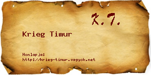 Krieg Timur névjegykártya